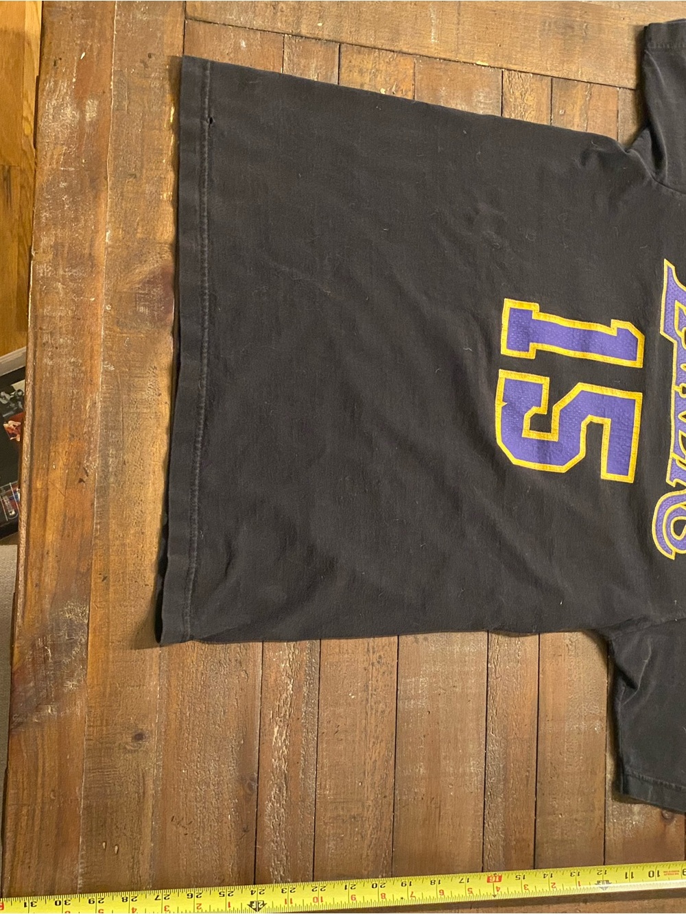 adidas Black Los Angeles Lakers Meta World Peace #15 Tee with Purple and Gold